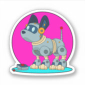 Dog als Robot Sticker (Voorkant)