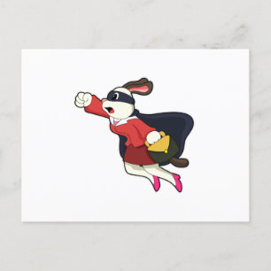 Dog als secretaris superheld briefkaart