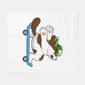 Dog als Skater met Skateboard Fleece Deken (Voorkant (Horizontaal))