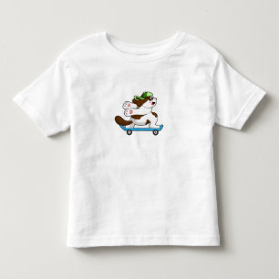 Dog als Skater met Skateboard Kinder Shirts