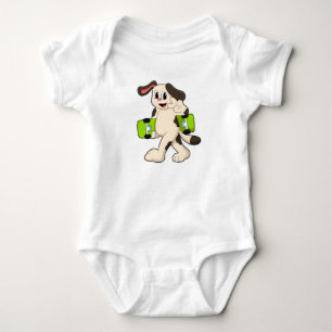 Dog als Skater met Skateboard Romper