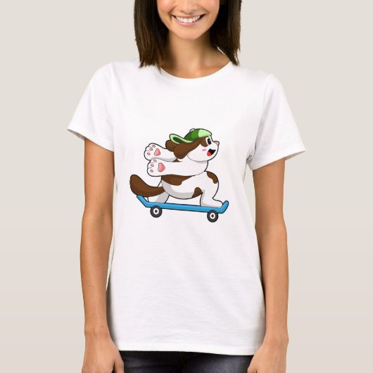 Dog als Skater met Skateboard T-shirt (Voorkant)