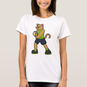 Dog als volleybalspeler met volleybal t-shirt