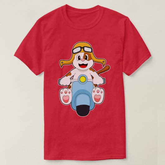 Dog als wandelaar met scooter t-shirt (Design voorkant)