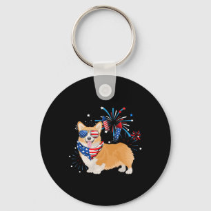 Dog American USA Flag 4 juli Mannen Vrouwen Lover Sleutelhanger
