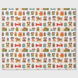 Dog And Bone Colourful Gift Christmas Cadeaupapier