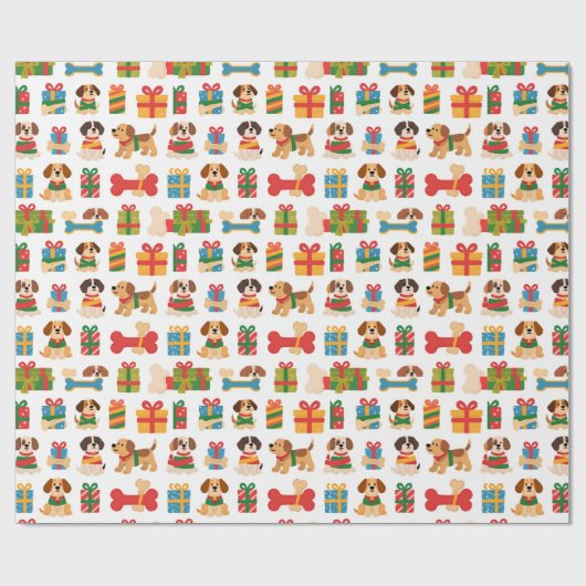 Dog And Bone Colourful Gift Christmas Cadeaupapier (Vlak)