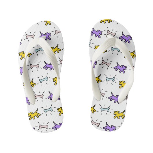 Dog and Bone Graffiti Style Kinder Flip Flop 1 (Voetbed)