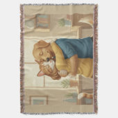 Dog and Cat Hugging Whimsical Woven Throw Blanket Deken (Voorkant Verticaal)