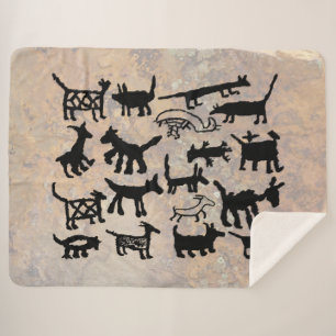 Dog and Coyote Petroglyph collectie Sherpa Deken