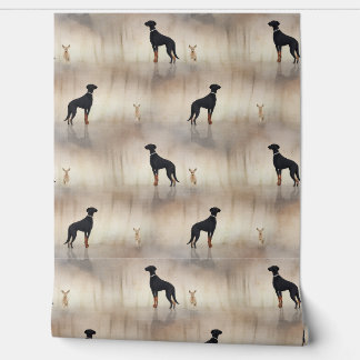 Dog and Deer Wall Paper Behang