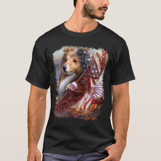 Dog and Eagle Flag America Classic  T-shirt