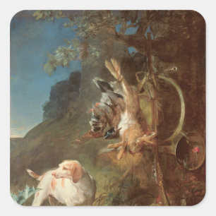 Dog and Game, 1730 Vierkante Sticker