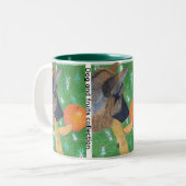 Dog and orange Two-Tone coffee mug (Devant gauche)