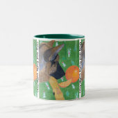 Dog and orange Two-Tone coffee mug (Centre)