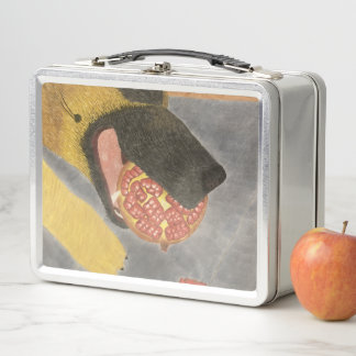 Dog and pomegranate metal lunch box