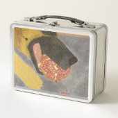 Dog and pomegranate metal lunch box (Devant)