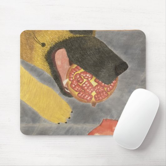 Dog and pomegranate mouse pad muismat (Met muis)