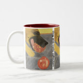 Dog and pomegranate Two-Tone coffee mug (Gauche)