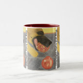 Dog and pomegranate Two-Tone coffee mug (Centre)