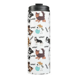 Dog and Woof Design Thermal Tumbler Thermosbeker
