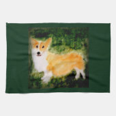 Dog Art Cute Corgi Theedoek (Horizontaal)