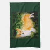 Dog Art Cute Corgi Theedoek (Verticaal)