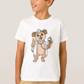 Dog as Doctor with Stethoscoop T-shirt (Voorkant)