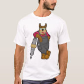 Dog as Mechanic with Spark Plug T-shirt (Voorkant)