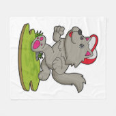 Dog as Runner with Cap Fleece Deken (Voorkant (Horizontaal))