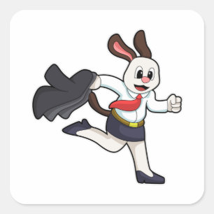 Dog as Secretary with Skirt Vierkante Sticker