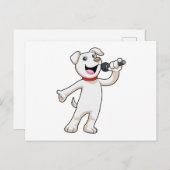 Dog as Singer met Microfoon Briefkaart (Voorkant / Achterkant)