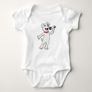 Dog as Singer met Microfoon Romper