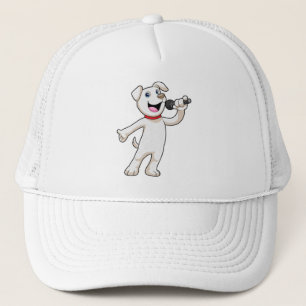 Dog as Singer met Microfoon Trucker Pet