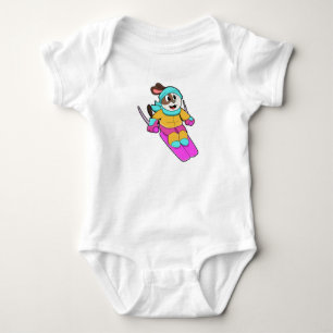 Dog as Skier met Ski & Scarf Romper