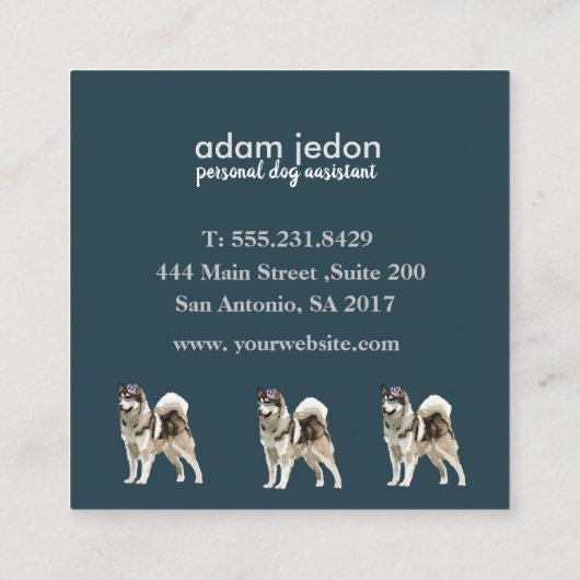 Dog Assistant Square Visitekaartje (Achterkant)