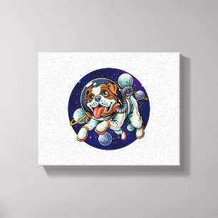 Dog Astronaut, space dog Canvas Afdruk