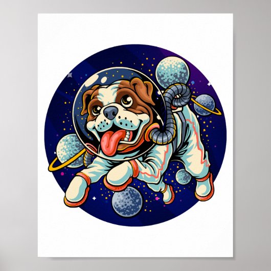 Dog Astronaut, space dog Poster (Voorkant)