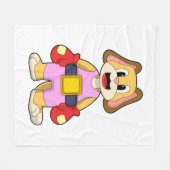 Dog at Boxing with Boxing gloves Fleece Deken (Voorkant (Horizontaal))