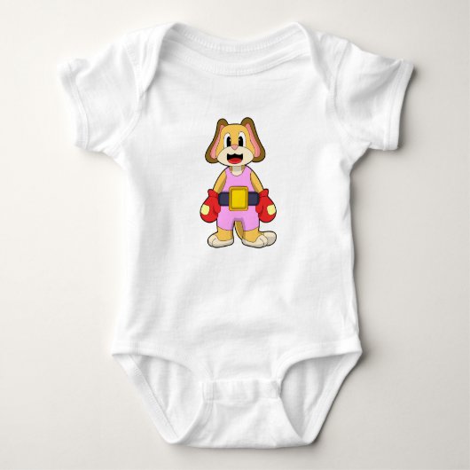 Dog at Boxing with Boxing gloves Romper (Voorkant)
