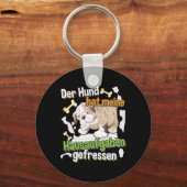 Dog Ate My Homework - Duits citaat leren Sleutelhanger (Voorkant)