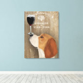 Dog Au Vin Beagle Canvas Afdruk (Insitu (Houten vloer))