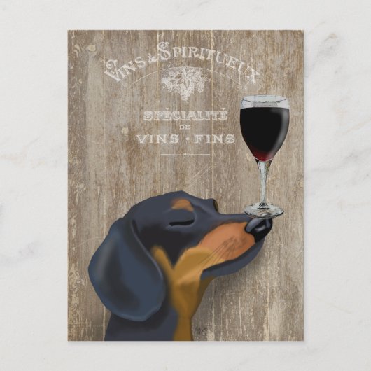 Dog Au Vin Dachshund Briefkaart (Voorkant)
