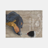 Dog Au Vin Dachshund Fleece Deken (Voorkant (Horizontaal))