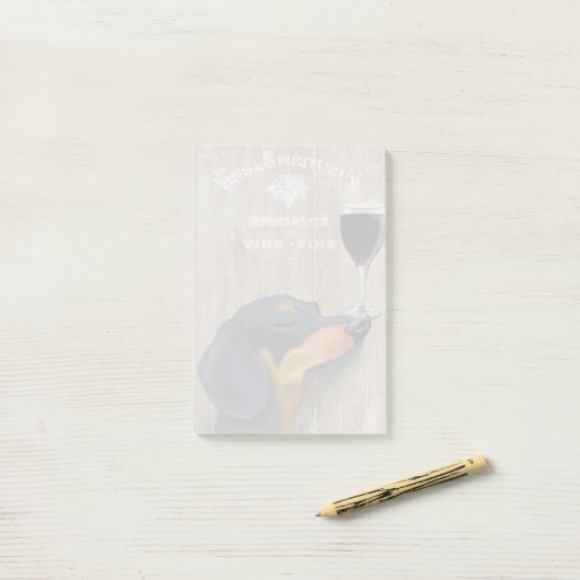 Dog Au Vin Dachshund Post-it® Notes (Op bureau)