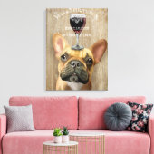 Dog Au Vin, Franse hond Canvas Afdruk (Insitu (Woonkamer))
