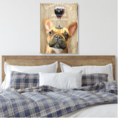 Dog Au Vin, Franse hond Canvas Afdruk (Insitu (Slaapkamer))