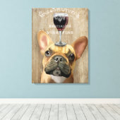 Dog Au Vin, Franse hond Canvas Afdruk (Insitu (Houten vloer))