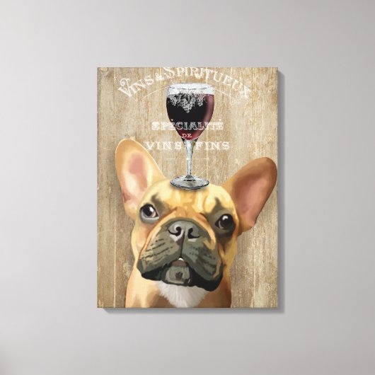 Dog Au Vin, Franse hond Canvas Afdruk (Voorkant)