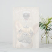 Dog Au Vin, French Bulldog Briefpapier (Staand voorkant)